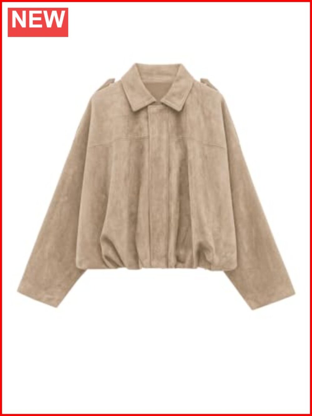 Faux Suede Cropped Bomber Jacket Women Motorcycle Zipper Ruched Hem